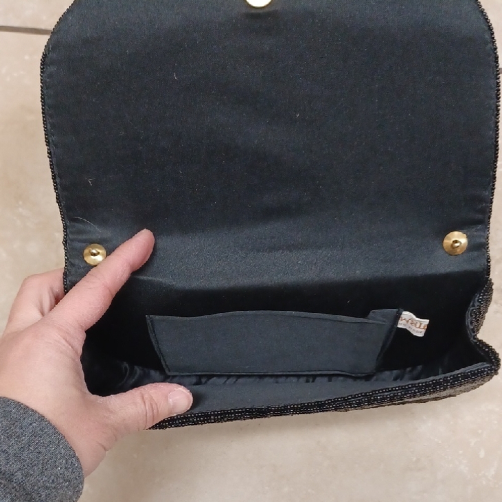 Vintage Walborg Black Beaded Clutch - Picture 3 of 7